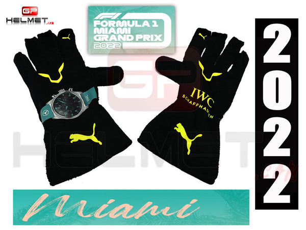 Lewis Hamilton 2022 MIAMI GP Racing gloves / Team Mercedes F1